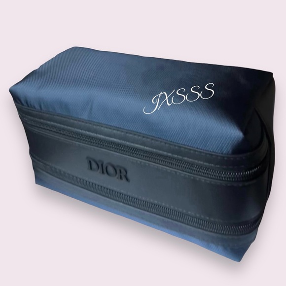 Navy/Black (Faux-Leather) Dior Beauty (Dual-Compartmented) Cosmetic-Make… - Picture 3 of 11